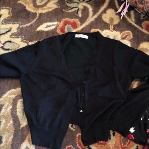 Grace Karin Black V-Neck Button Cardigan Sweater